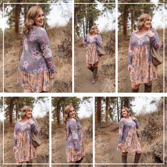 Fall Floral Dress - Picture 2 of 2